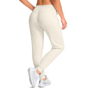 Pantalones deportivos unisex color crema marfil, pantalones de chándal suaves como la mantequilla, ligeros, elásticos, ropa deportiva informal, pantalones de gimnasio transpirables - Product Image 4