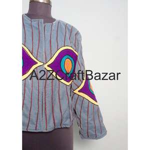 Veste en velours matelassée artisanale pour femmes, broderie florale pour vêtements ethniques, mode automne/hiver, occasions de célébration - Product Image 2