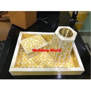 Soporte de incienso decorativo de madera con bandeja redonda Soporte de incienso con acabado personalizado Mubkhar de metal decorativo más vendido - Product Image 6