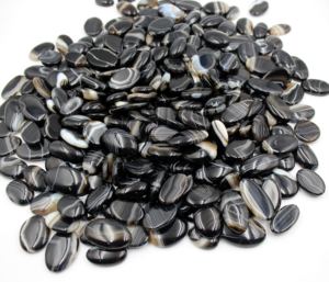 Pierre précieuse d'agate rayée naturelle de qualité supérieure, prix de gros, cabochon, pierre précieuse en vrac, cabochon incroyable pour la fabrication de bijoux - Product Image 2