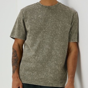 T-shirt graphique surdimensionné en coton épais pour hommes Maillot respirant Streetwear personnalisé avec motif de pierre délavée à l'acide - Product Image 4