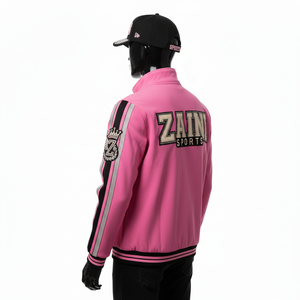 Veste Softshell Premium 300 à 320 GSM Coupe-Vent Chaude Athlétique Panneaux de Couleur Rose Broderie Personnalisée Veste Softshell pour Homme - Product Image 3