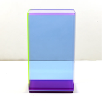 Rectangle irisé acrylique boîte taille personnalisée arc-en-ciel acrylique boîte salle de bain cuisine cosmétiques personnalisé stockage acrylique boîte