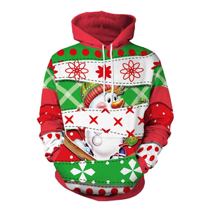High Quality Custom Logo Men's Splicing <b>Christmas</b> <b>Hoodies</b> Wholesale Holiday Pullover Sweatshirts at Reasonable Price - Product Image 1