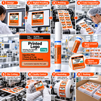 Étiquette autocollante personnalisée pour stylo injecteur, imperméable, pour stylo pharmaceutique, étiquettes d'emballage médical imprimées sur mesure, OEM