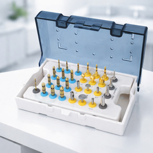 Kit de 29 Piezas de Fresas para Implantes Dentales, Disco de Sierra Ósea, Fresas con Recubrimiento de Diamante, Fresas Manuales de Acero Inoxidable con Certificación CE - Product Image 1