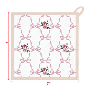 Porte-pot en coton pour cuisine, résistant à la chaleur, motif imprimé, avec boucle de suspension, un excellent accessoire de cuisine pour un usage domestique - Product Image 3