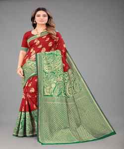 ผ้าส่าหรีผ้าไหมเนื้อนุ่มสำหรับผู้หญิงผ้าส่าหรีแบบไม่เย็บติดเสื้อสตรีผ้าแฟนซี - Product Image 4