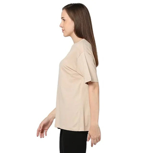 Camisetas de algodón para Mujer | Tops de verano de manga corta con cuello redondo para Mujer | Camisetas básicas lisas informales al por mayor - Product Image 4