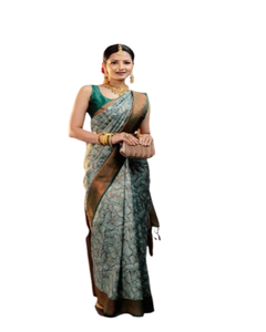 Vesta exporta exclusivo Jacquard Border Silk Saree Rich Pallu Indian Pakistani Ropa para adultos Ropa de fiesta para verano/invierno - Product Image 1