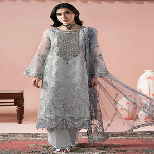 pakistani <b>3</b> pc dress suits for women swiss organza in pakistan salwar kameez women dress women clothing - Product Image 1