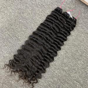 Venta al por mayor 100% Raw Vietnam Remy extensiones de cabello doble dibujado suelta onda profunda paquetes de cabello con cutículas alineadas - Product Image 6
