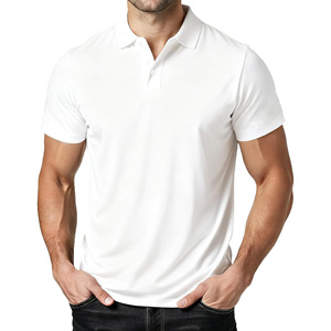 Chemise pour homme en toile unie, séchage rapide, évacuation de l'humidité, haute élasticité, boutons-pression, haut à manches courtes athleisure - Product Image 3