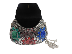 กระเป๋าถือผ้ากำมะหยี่ลายปักหินไข่มุกสีเทากระเป๋าถือผ้ากำมะหยี่ดีไซน์อเนกประสงค์สำหรับสุภาพสตรีดีไซน์ใหม่ - Product Image 4