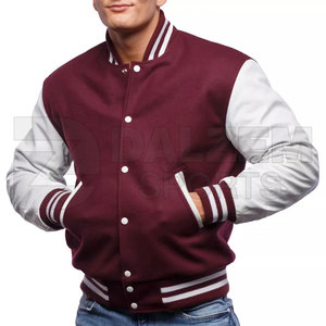 Offre Spéciale hommes Varsity Baseball veste haute rue décontracté en cuir manches lettre motif hiver Bomber veste Letterman veste - Product Image 1