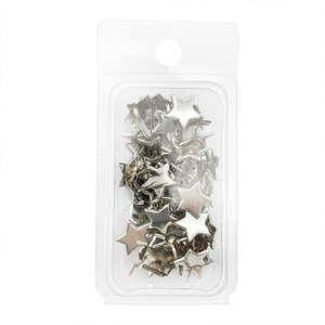 50 pièces 12mm argent étoile métal décoratif renversé papier broche attache - Product Image 5