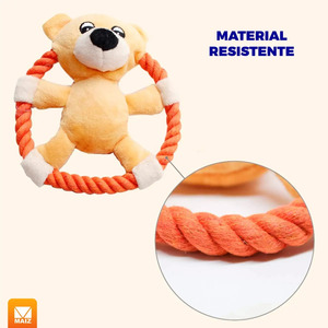 ของเล่นสุนัข ตุ๊กตาหมีขนนุ่ม มีเสียงพร้อมสายคล้อง - คละสี - Product Image 4