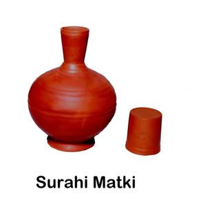 Olla de arcilla de agua orgánica hecha a mano Surahi hecho en India con tapa para almacenamiento de agua Surahi de agua fría a precio mayorista - Product Image 5