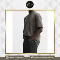 Camiseta de Hombre de Algodón 100% de Alta Calidad, Cuello Redondo, Manga Corta, Hombros Caídos, Transpirable, Cómoda para el Verano