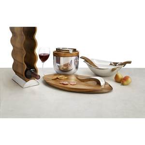 Vente chaude 2025 Plateau à fromages Nouveau design Fabriqué à la main en bambou et acier inoxydable pour la maison et le restaurant - Product Image 4