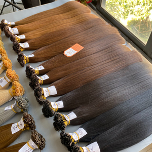 Haute qualité 8 ''-34'' kératine ITIP Extensions de cheveux vierges couleur brune petite trame unique pas d'emmêlement prix de gros - Product Image 2