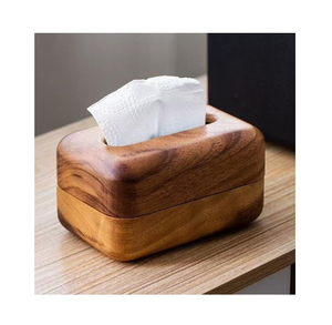 Boîte à mouchoirs rectangulaire en bois classique, simple, faite à la main, SANIYA HANDICRAFT, design écologique, parfaite pour un usage quotidien à la maison - Product Image 2