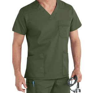 Ensemble de blouses chirurgicales pour hommes en polyester et rayonne avec logo personnalisé, pour salons de beauté/hôpitaux, uniformes médicaux pour médecins et infirmières. - Product Image 5
