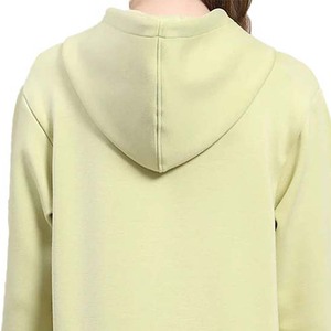 Pull à capuche pour femmes de couleur unie, vêtements de rue, vente en gros de poches kangourou unies, coupe ajustée, décontracté en polyester et coton - Product Image 6