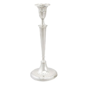 Support de bougeoir en métal de conception unique avec support de chandelier de lumière en T de finition argentée brillante avec votive en verre - Product Image 5