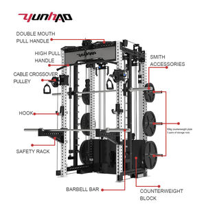 Highly Customizable Commercial Gym Rack Smith Machine Pulley Cable Squat Rack Comprehensive Training <strong>Fitness</strong> <strong>Equipment</strong> - Product Image 1