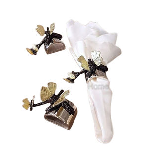 Banquet en plaqué or Hôtels Table à manger Dîners Aluminium Métal Rond de serviette décoratif Occasion de mariage Rond de serviette - Product Image 5