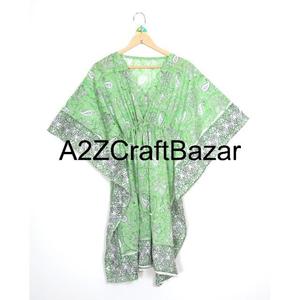 Vestido Casual Midi Tipo Túnica con Cuello en V, 100% Algodón Puro, Lavable y Ecológico, con Estampado Floral Bohemio y Borlas, Manga Corta - Product Image 3