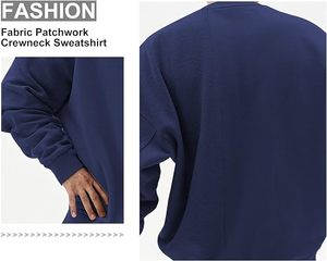 Sweat-shirts unisexes en tissu tricoté écologique avec logo personnalisé imprimé en polyester/coton/nylon, coupe classique, col rond, pour hommes - Product Image 3