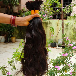 Cheveux humains indiens Remy naturels bruts non traités, cuticules alignées, non tissés, ondulation d'eau, ondulation profonde, écologiques, en vrac pour tresses - Product Image 1