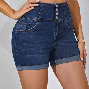 Produit le plus vendu en ligne Shorts en jean pour femmes Matériel personnalisé Fabriqué avec une étiquette privée personnalisée Short en jean pour femmes - Product Image 4
