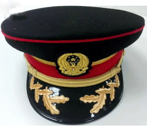 Casquette d'officier en fil d'or de qualité supérieure fabriquée au Pakistan Fabricant de casquettes d'officier professionnel à bas quantité minimale de commande sur mesure - Product Image 2