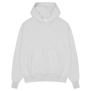 Ensemble de survêtement personnalisé coupe ample gris chiné léger en molleton de coton surdimensionné pour homme, sweat à capuche et jogging deux pièces - Product Image 6