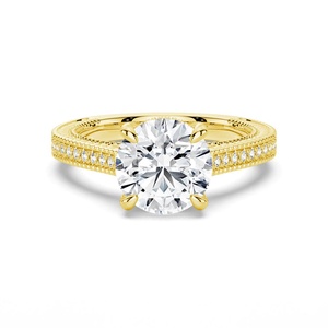 Anillo de Halo con Diamante Moissanite de Corte Redondo, Plata de Ley Oculta, Único y Elegante - Product Image 1