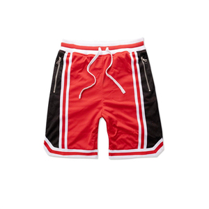 Top Selling <b>Men's</b> High Street Casual Striped Mesh <b>Shorts</b> Custom <b>Patch</b> Embroidered Rice Holes Solid Color Block Design for Boys - Product Image 2