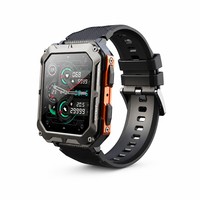 Montre connectée RANGER C20Pro, écran carré IPS de 1,83 pouce, moniteur de fréquence cardiaque, SpO2, tension artérielle, étanche pour la natation, pour hommes