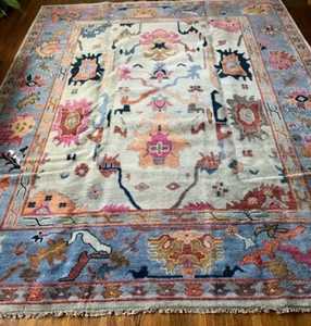 พรมขนสัตว์อูชักแบบตุรกีขนาด 8x10 ฟุต ปรับแต่งได้ สวยงาม สีสันสดใส ถักด้วยมือ ขนาด 9x12 ฟุต และชุดพรม - Product Image 4