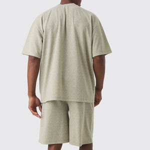 2025 sur mesure vêtements d'été pour hommes décontracté deux pièces tenue réfléchissante tricoté ensemble court avec des tarifs de gros de haute qualité - Product Image 2