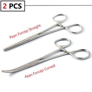 Nuevo 5 \ "Curved Pean Pinzas hemostáticas de pesca de acero inoxidable Abrazaderas de bloqueo manual Juego de instrumentos de pesca Estándar de seguridad-MOL - Product Image 2