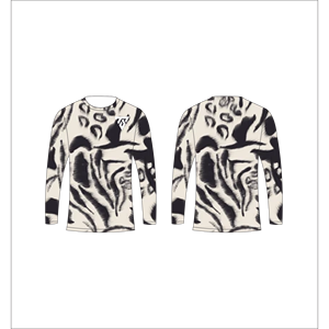 Camiseta de manga larga para hombre con estampado animal negro y marfil sublimado personalizado, Trackstar OEM Private Label TSI-G05-P0811 - Product Image 1