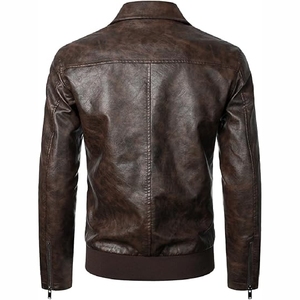 New Best Selling Men's Casual Leather Jackets Custom Leather <b>Coat</b> Men <b>Winter</b> Jacket - Product Image 5