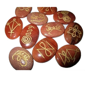 Haute qualité karuna rouge aventurine forme ovale pierre 11 pièces karuna ensemble naturel guérison cristal pierres précieuses Karuna ensemble en gros - Product Image 3