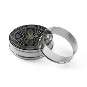 Outils de pâtisserie et de boulangerie, ensemble de découpoirs à pâtisserie ronds, bords lisses, 19-112 mm (H) 35 mm - Product Image 1