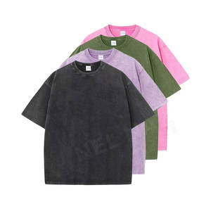 เสื้อยืดทรงหลวมแบบดรอปโชว์เดอร์ ลายมัดย้อมสีดำ สำหรับผู้ชายไซส์พลัส สไตล์วินเทจ ผ้าฝ้ายผสมใยไผ่เนื้อหนา เป็นมิตรต่อสิ่งแวดล้อม แห้งเร็ว - Product Image 1