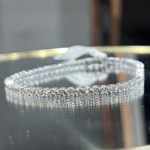 Handmade 14K 18K <b>Gold</b> Brilliant Cut Natural Diamond Tennis Bracelet for Women Premium <b>Bangle</b> Wedding Party Wear Certified - Product Image 6
