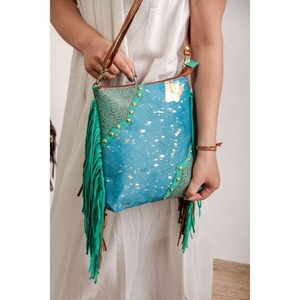 Bolso bandolera de cuero de piel sintética de estilo occidental único para mujer, bolso lateral de estilo Vintage de piel de color en relieve para mujer - Product Image 2